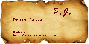Prusz Janka névjegykártya